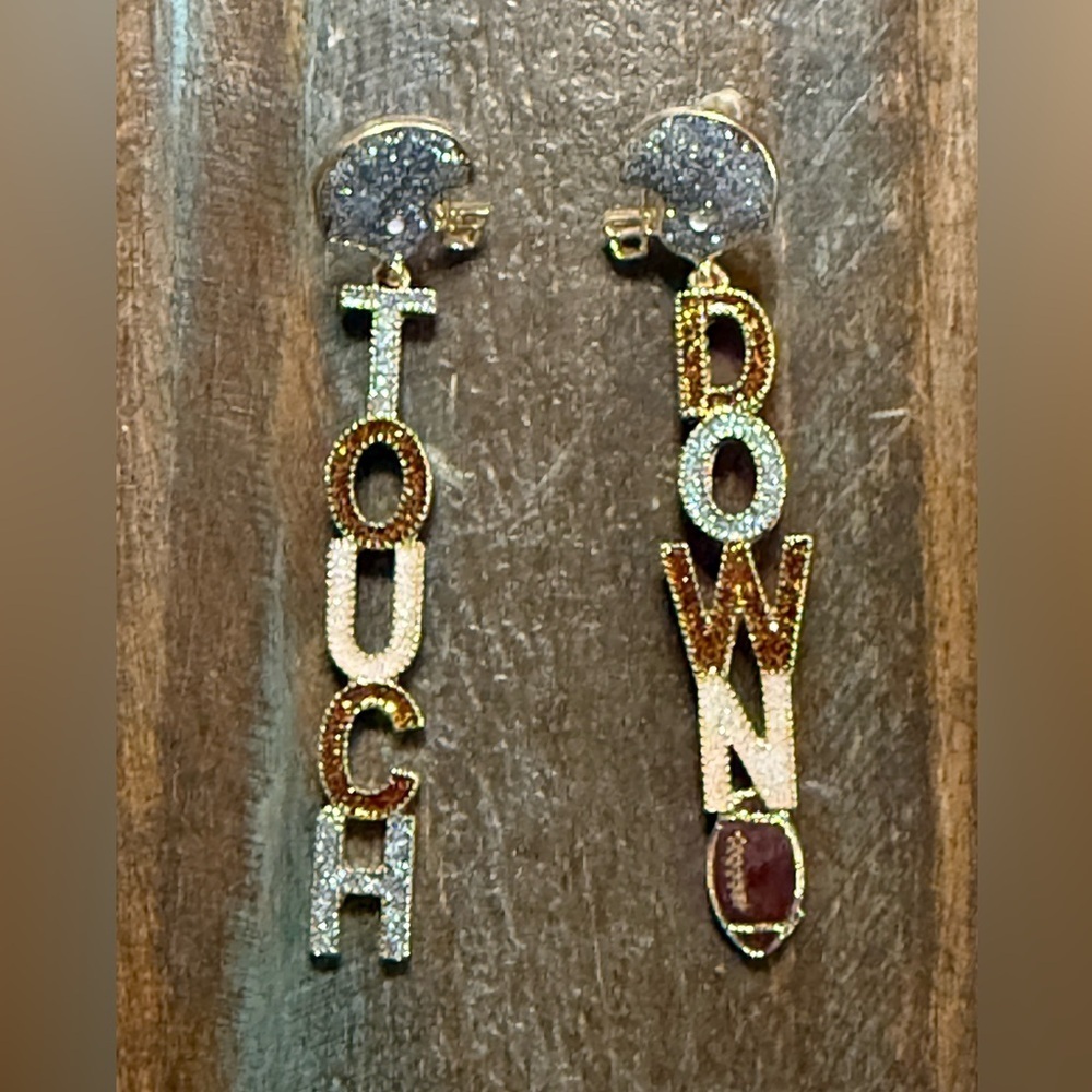 Ⓜ️Touchdown‎ Rhinestone Dangle Earrings